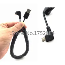 Right Angled 90 degree USB 2.0 Micro Male to A Type Male Stretch Data Cable for SSD & Tablet & Cell Phone 300cm