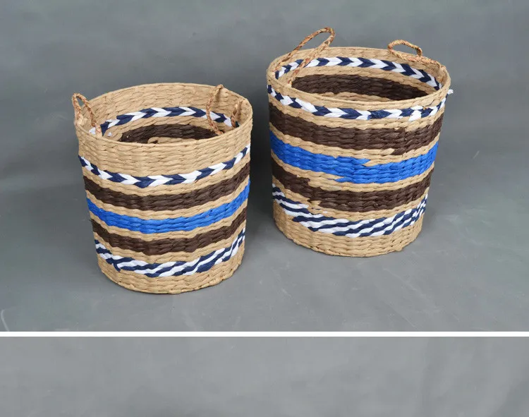 Woven Handcraft Paper Rope Laundry Hamper Storage Basket