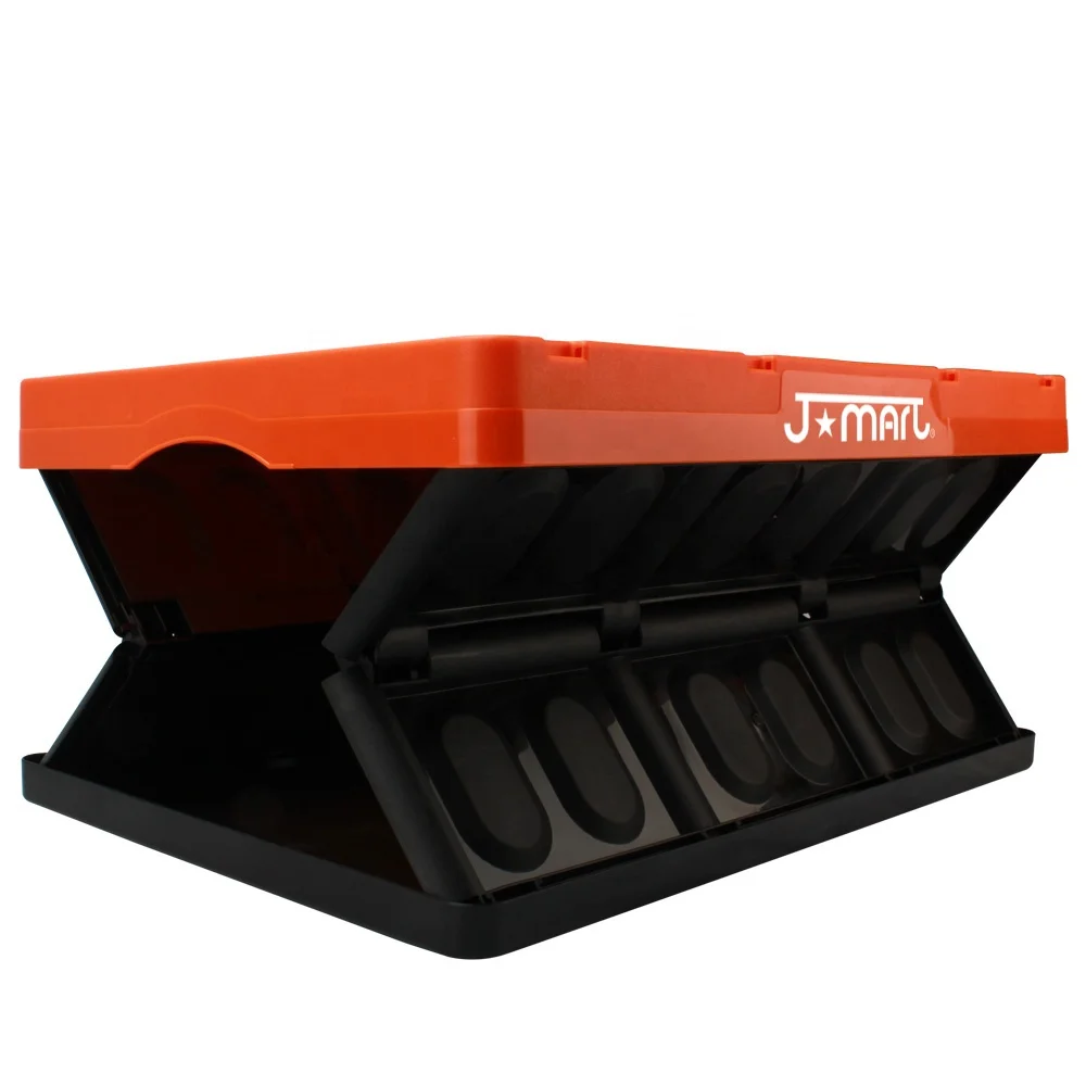 

Plastic Stackable Foldable Collapsible Storage Box, Orange