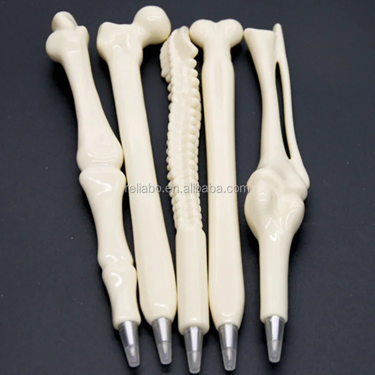 Novelty plastic creative design bone shape ballpoint pen for Hospital medical writing