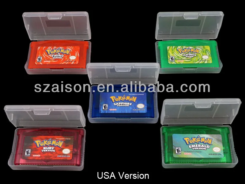 Different Video Games Card For GBA Pokemon Ruby+LeafGreen+FireRed+Emerald+Sapphire