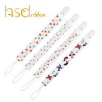 

HSDRibbon Eco-friendly colorful pattern custom printing baby pacifier clip