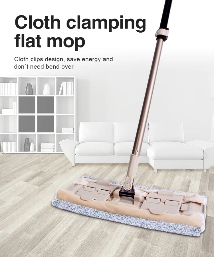 BOOMJOY E1 high strength plastic long handle micro fiber flat mop