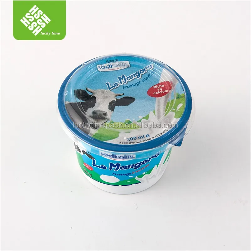 Disposable Yaourt Jelly Cup Frozen Yogurt Plastic Cup With Aluminum