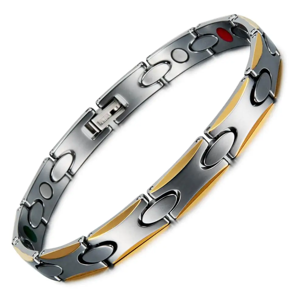 

Energinox Mens Great Health Benefits Magnetic Amega Tungsten Carbide Gold Bracelet Jewelry