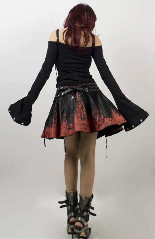 Punkrave Gothic Blackred Skirt Buy Gothic Mini Skirt,Short Frilly