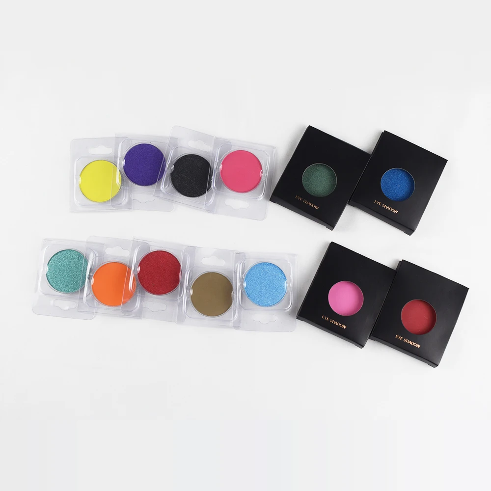 

Private label no brand high pigment single eyeshadow pressed matte and shimmer custom colors Waterproof Makeup Cosmetics