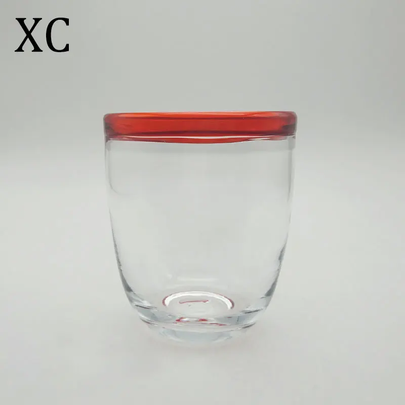 Hot selling handmade glass tumbler colored mexican blown glass