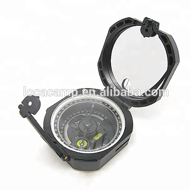 

high quality plastic geological magnetic prismatic sighting compass, Black