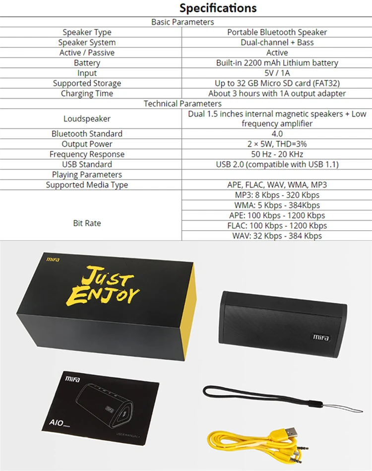 Mifa A10 Bass Sound Alexa Portable Wireless Speaker Trolley Bluetooth