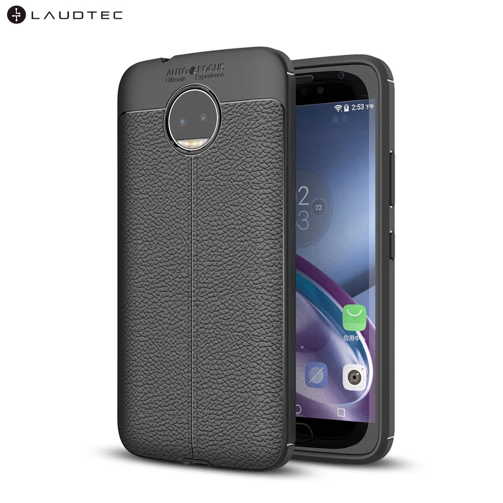 

Premium Litchi Leather Pattern TPU Back Cover Case For Moto G5s Plus