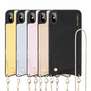 Leather Phone Case Necklace iPhone Max XR 6 7 8 Plus