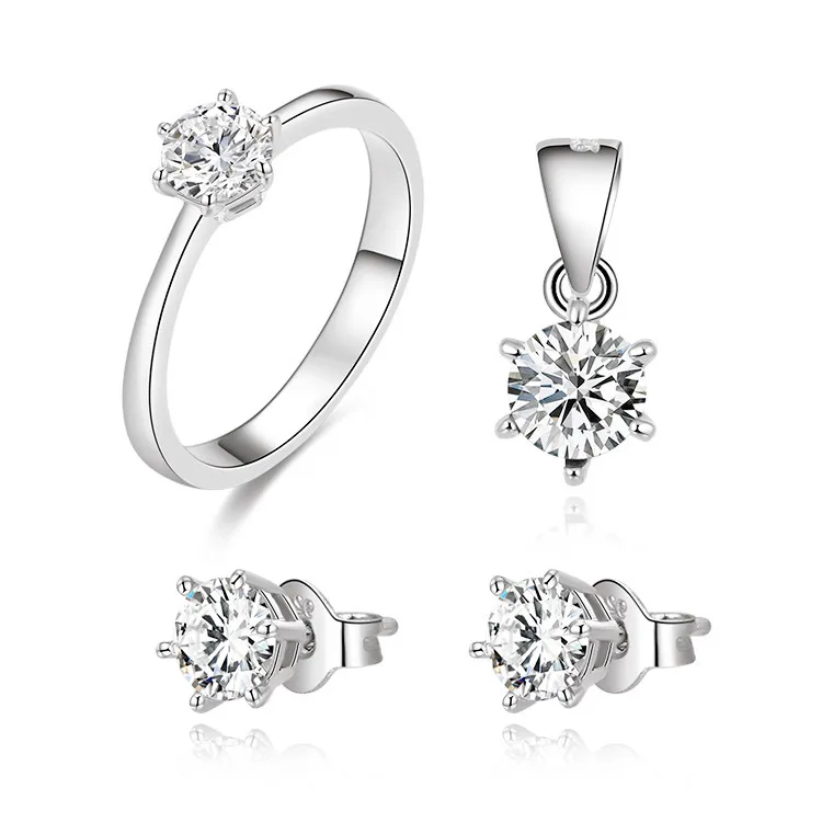 

High quality cubic zirconia aaa stones 925 sterling silver women jewelry set, Picture shows