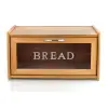 factory price eco-friendly bamboo wooden bread storage box bin with latching door