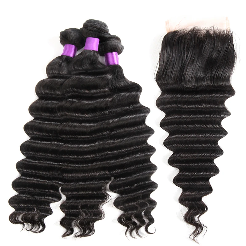 

Loose Deep Wave Remy Human Hair Weave Brazilian 3 Bundles With Closure Brazilian Human Hair Weave Remy Hair Extension