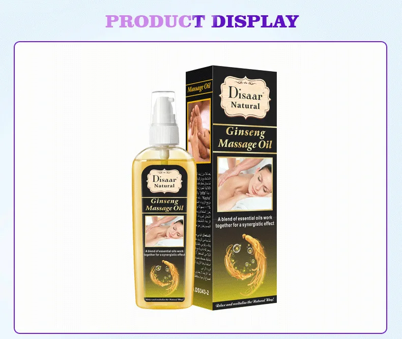 Disaar Soin 100% Pur Naturel De Ginseng Organique Lavande Huile de Massage 120ml