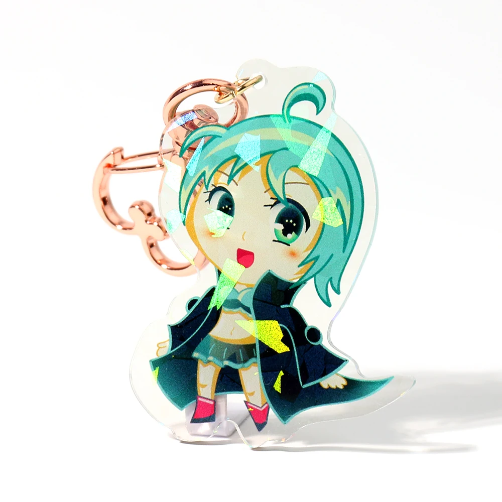 
Laser cut clear cartoon anime custom printed acrylic charms vograce acrylic keychain 