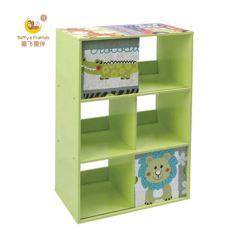 Toffy Friends Children Wooden Bookshelf Storage Kids Cabinet