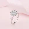 Luxury Diamond Magic Dancing Rings Latest Designs 925 Sterling Silver Rotating Gemstone Wedding Rings For Girls