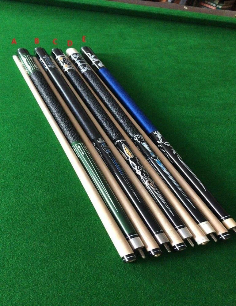 

Promotion cheap price mix designs 57inch 13mm tip Two-piece maple Wood Billiard Pool Cue Stick, Black/blue/brown