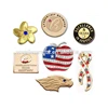 Excellent copper 18k gold plating colorful custom shape pin badges