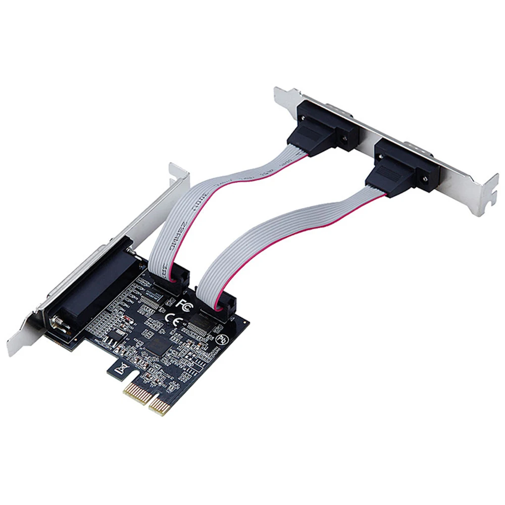 Computer accessories AX99100 PCI express to 2 RS232 serial COM parallel port Riser Adapter Converter for Printer