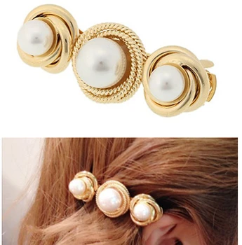 gold and pearl hair clip
