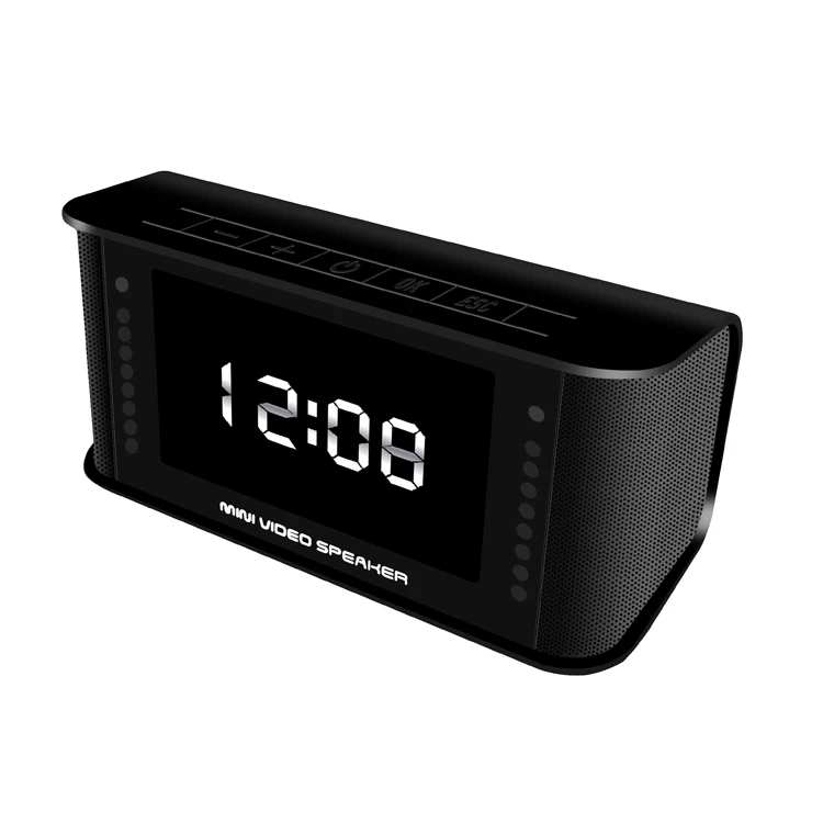 

1080P HD Hidden Camera Alarm Clock FM Radio Speaker with Infrared Night Vision MVS03, White;black