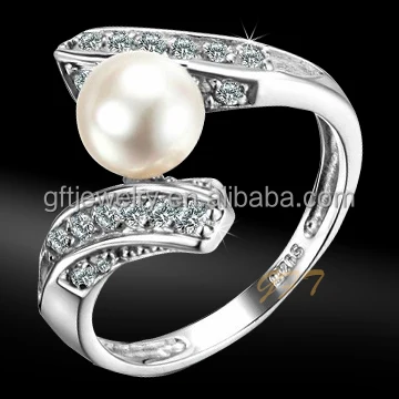 

Professional Factory Wholesale jewelry 925 silver ring with water fresh pearl