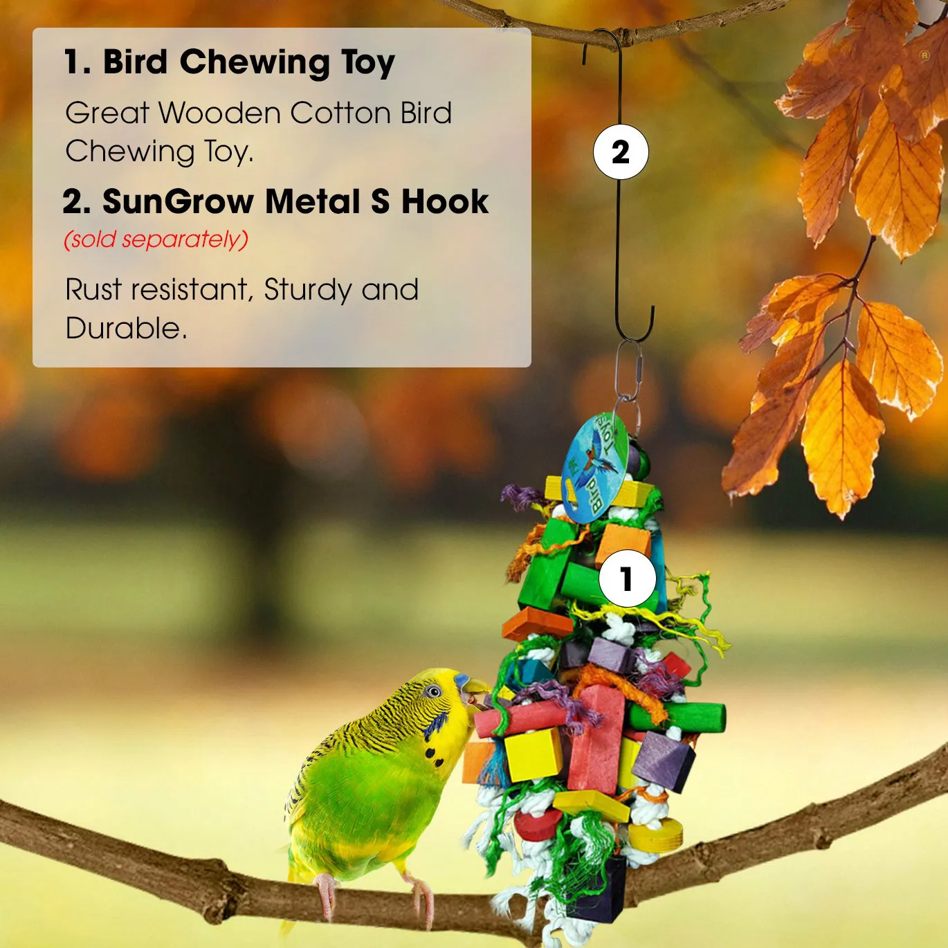 Keeps Physically and Psychologically Fit Bird Chewing Toy Nibbling Keeps Beaks Trimmed Multicolored Wooden Blocks Attract Pets Attention Preening Keeps Feathers Clean 