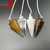 Beautiful Carved Faceted Mix stone Dowsing Pendulums, Energy Healing, Gem Pendulum