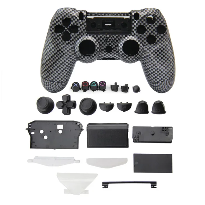 

Wholesale 2017 Full Housing Shell Case Hydro Dipped Black Carbon Controller Shell Case for PS4 Wireless Controller, As photo