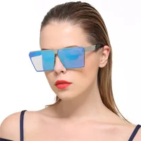 

Classic Brand Designer Square Sun Glasses Flat Top Mirror Ocean Lens Fashion Women Sunglasses Oversized 2019
