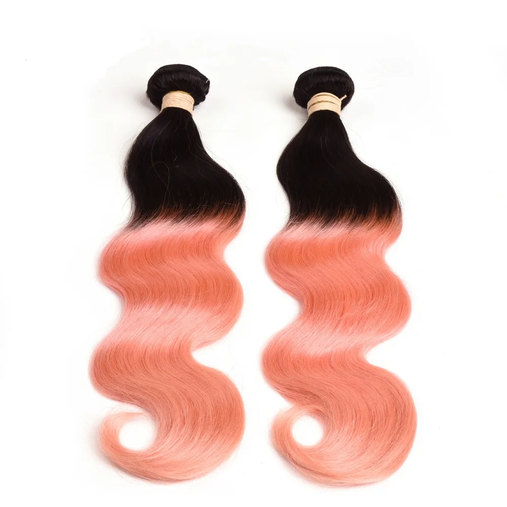 

T1B Rose 2 Tone Color Hot Sell Human Hair Brazilian Ombre Hair