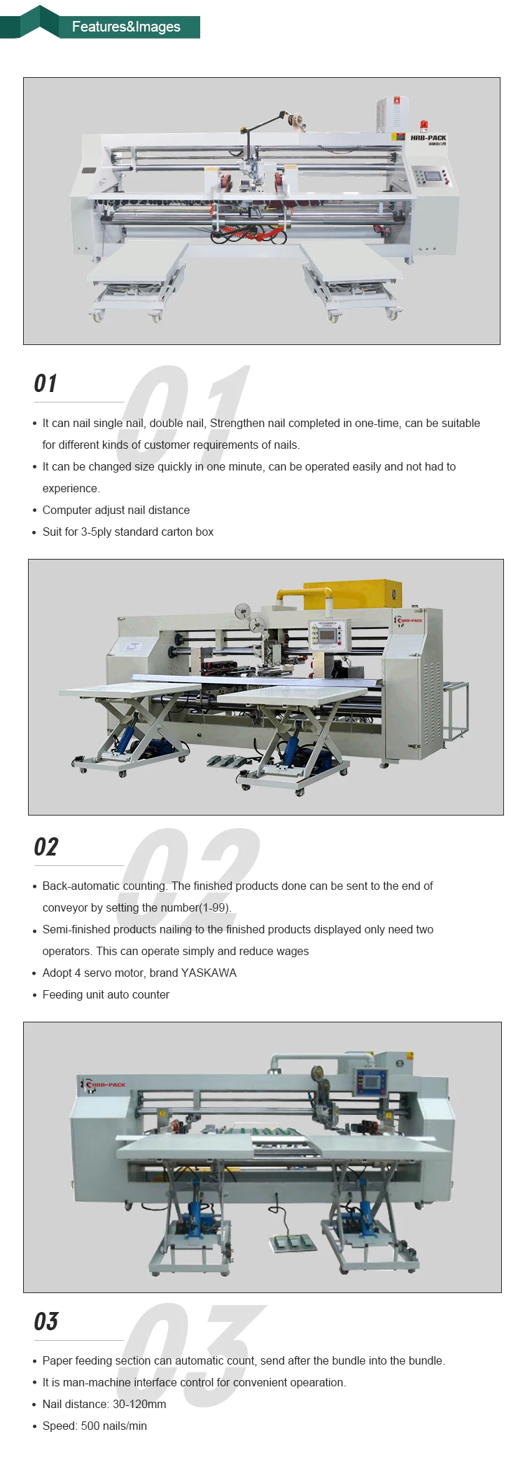 Nail Box Machine/Semi-Auto Paper Box Stitcher/Corrugated box Manufacturing Machinery