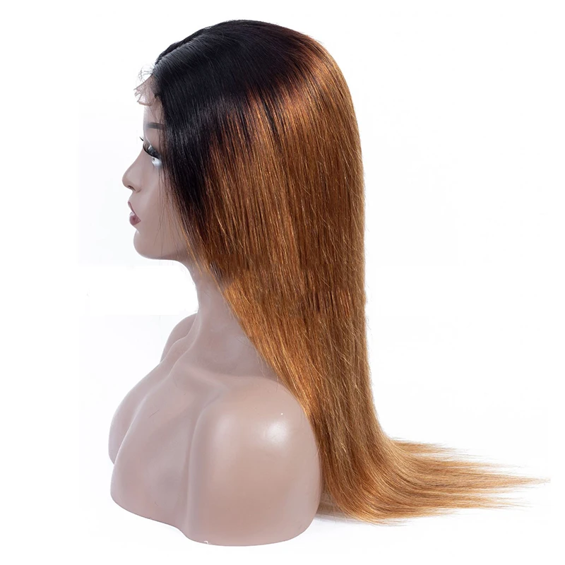 

180% Density Ombre 1B/30 4x4 Lace Closure Human Hair Wigs Pre Plucked Glueless Lace Front Wigs Brazilian Virgin Straight