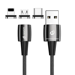Portable LED Magnetic Fast Charging Cable Micro USB Type C & Lightning