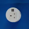 Round Shape Mini UK power USB socket tabletop grommet socket