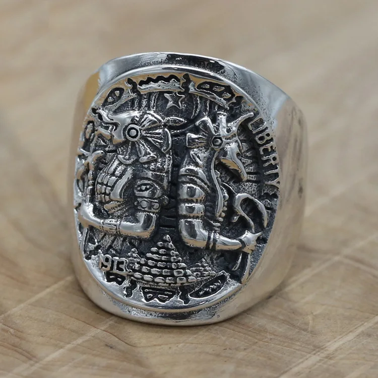 

Exaggerated S925 sterling silver  Egypt pharaoh retro punk style rings