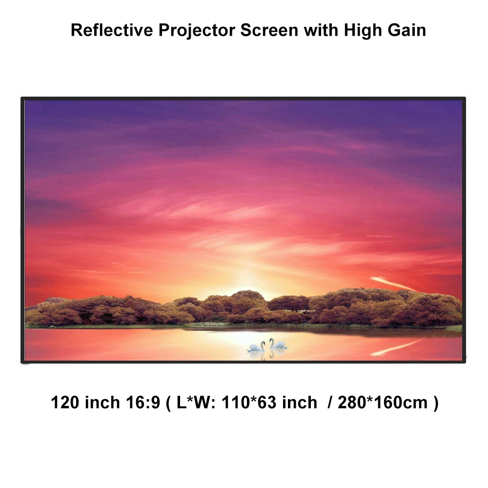

Salange Portable Folding 120 inch 16:9 Reflective Fabric Projector Screen for Benq XGIMI Viewsonic etc LCD and DLP Projector