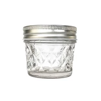 

4 OZ Tapered Crystal Diamond Glass Jelly Mason Jar for Canning Preserving Baby Food