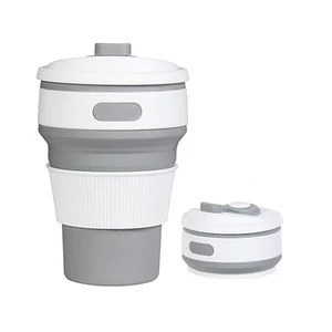 Image of Silicone Collapsible Cup Convenient Travel Coffee Mug Foldable Silicone Coffee Cup Collapsible Silicone Folding Mug Cup