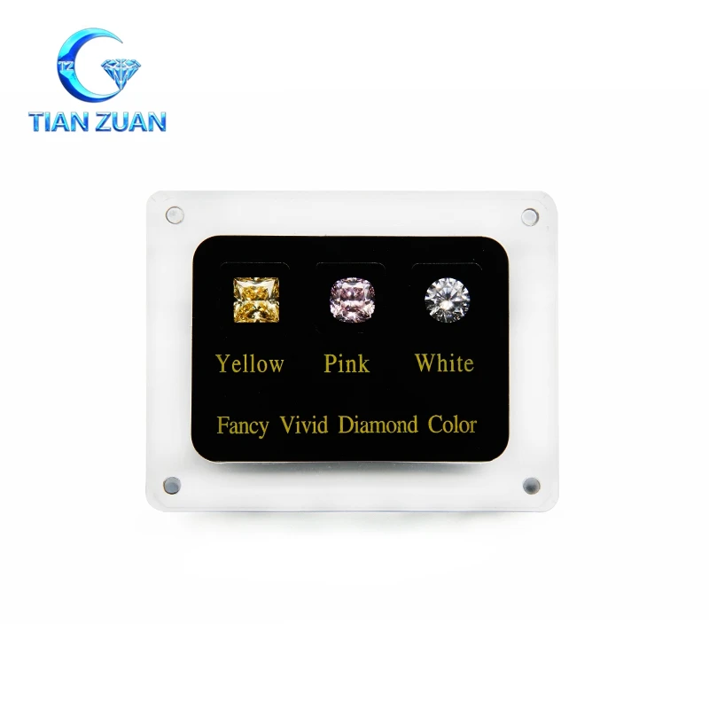 

yellow pink white color diamond color tester master set with cubic zirconia stone
