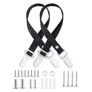 Image of TV and Furniture Anti-Tip Straps - Multifunctional Anchors with All Metal Parts for Baby Safety - Adjustable Tethers for All Fla
