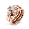 New Coming Unisex 316L Stainless Steel 4 Piece Heart CZ Gemstone Engagement Ring sets