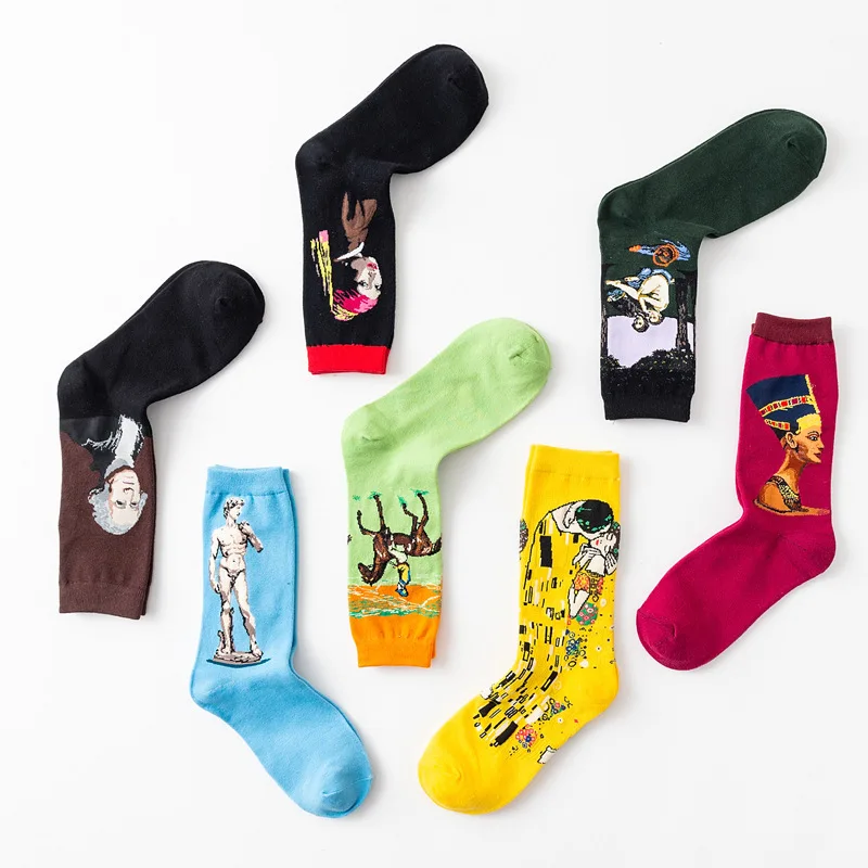 

2019 Fashionable Patterned Colorful Women 100% Cotton Novelty Funny Socks Casual Crew Men OEM Art Funny Socks, Red;rose red;black;and grey;or customize