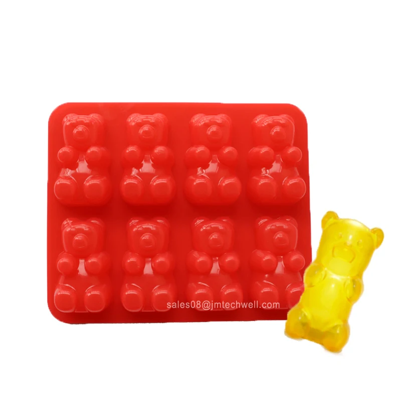 Wholesale 8 Cavity Silicone gummy bear mold gummy bear candy tray pan
