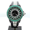 China Luxurious Diamond dial plastic material and stainless steel strap with Japan movement for lady watch
