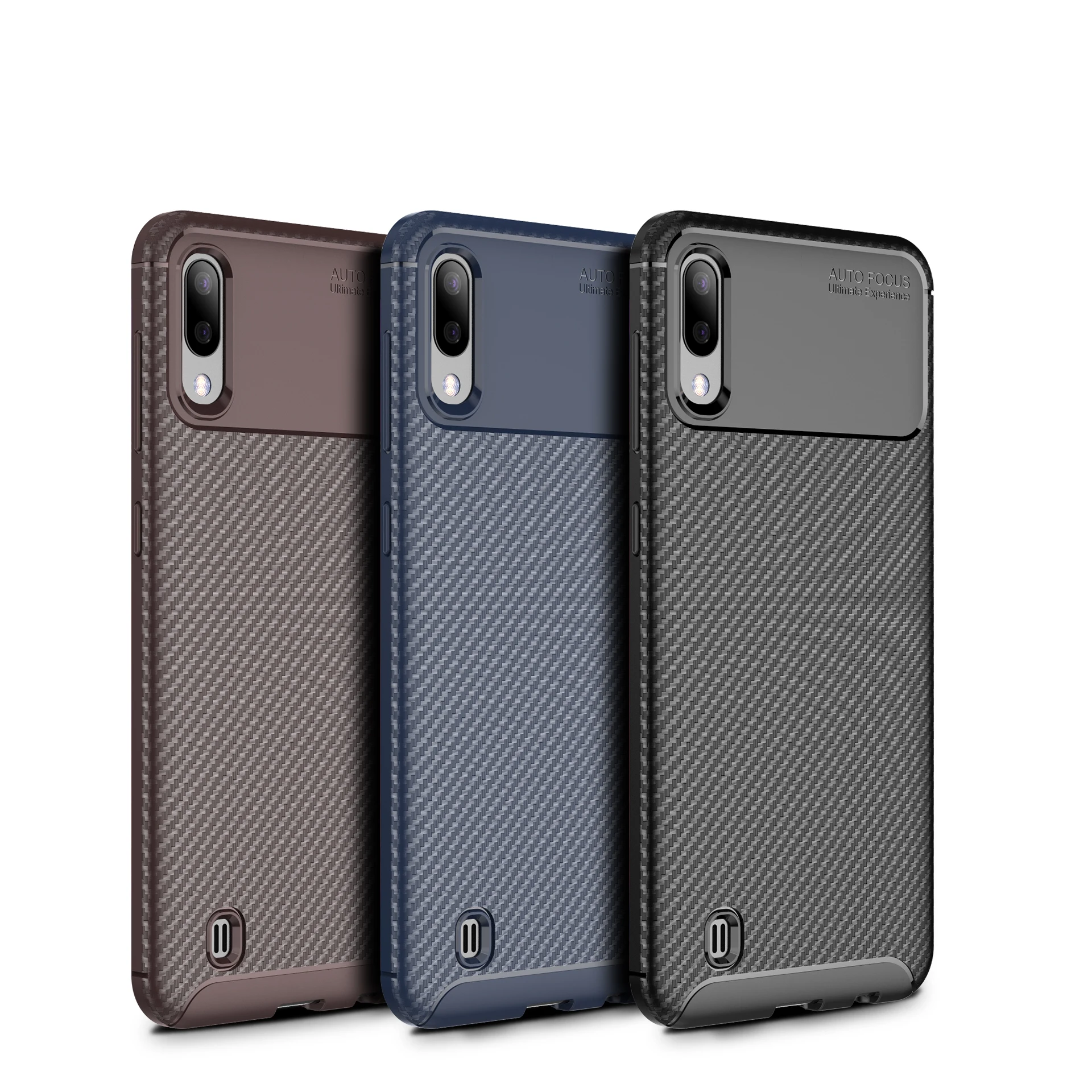 New Premium Shock Protection Carbon Fiber Skin TPU Silicone Case For Samsung galaxy M10