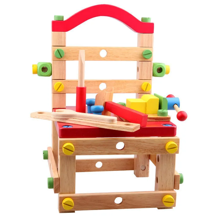 wooden toy box chair